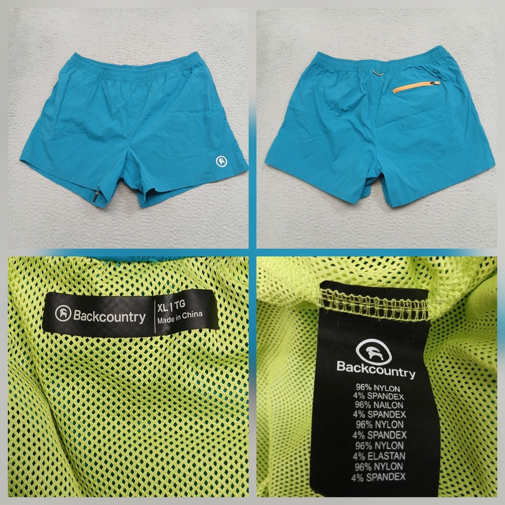 Backcountry Swim Shorts‎ Mens XL Teal Stretch Mesh Lined Active Trunks